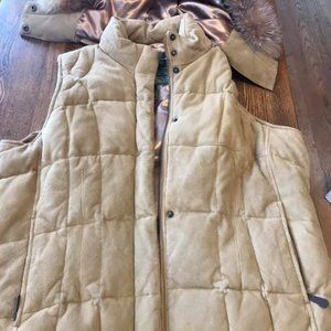 Eddie Bauer DOWN vest with real fur collar